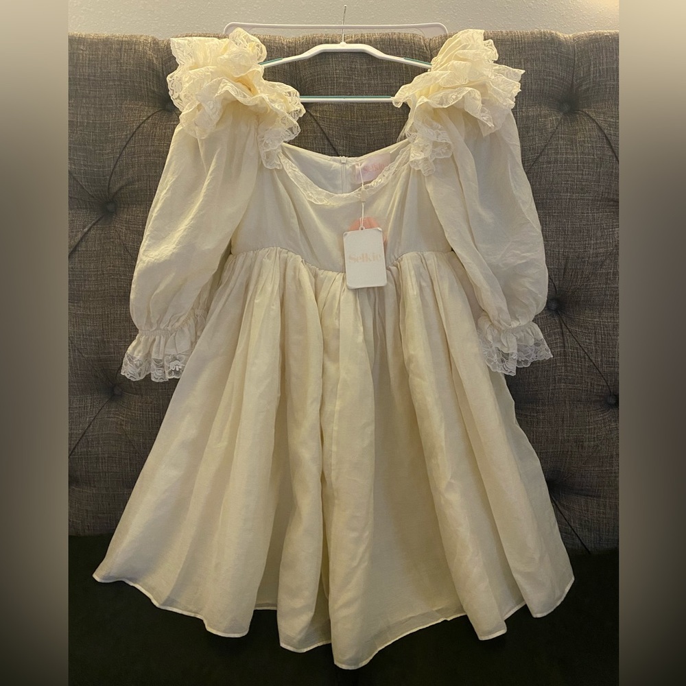 NWT Selkie The Ivory Sugarfrill Puff Dress XL ✨👗